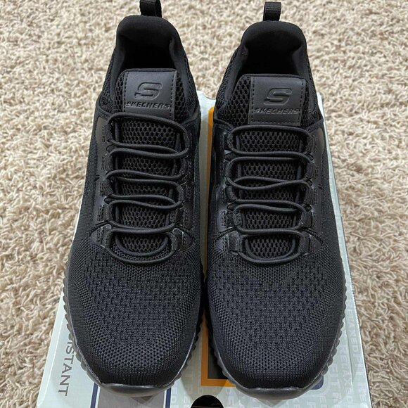 Skechers Men’s Relaxed Fit Cessnock Slip Resistant Work Shoes Black, Size 8.5 - Picture 8 of 16